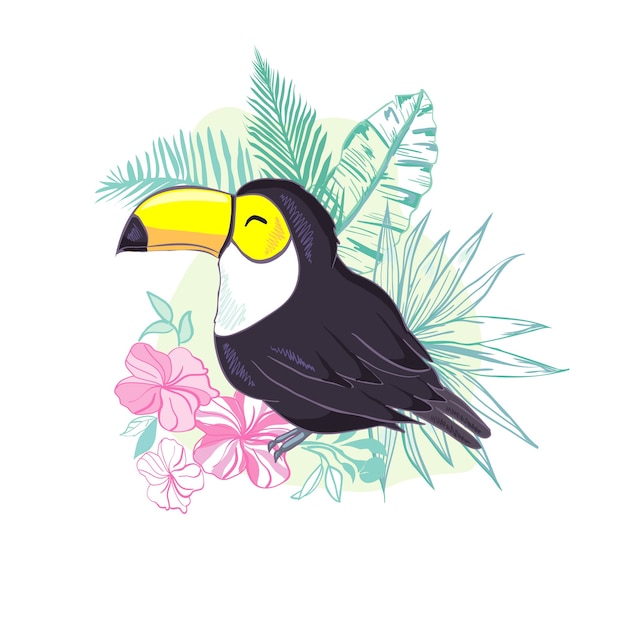 Une Illustration D'un Joli Toucan.