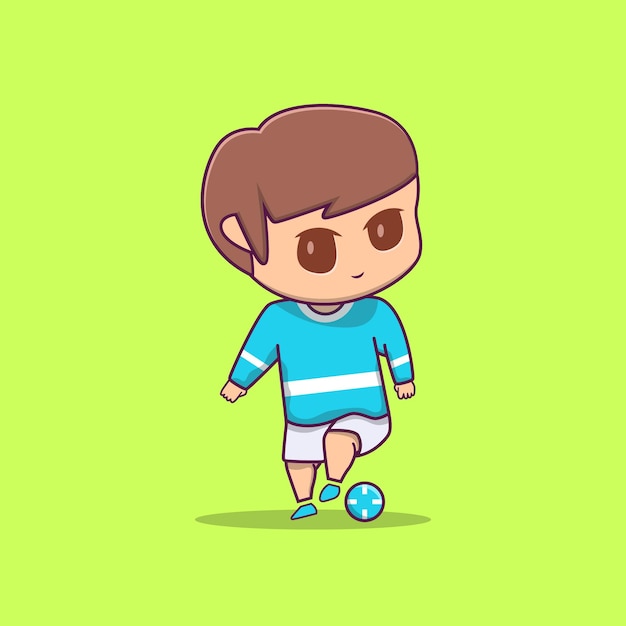 Vecteur illustration d'un joueur de football dribblant le ballon