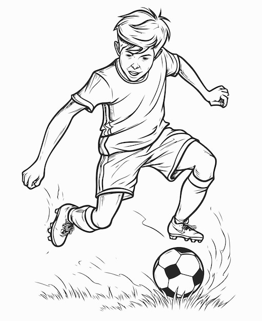 Vecteur illustration d'un joueur de football joueur de football livre de coloriage