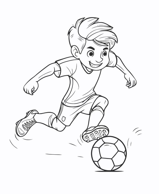 Vecteur illustration d'un joueur de football joueur de football livre de coloriage