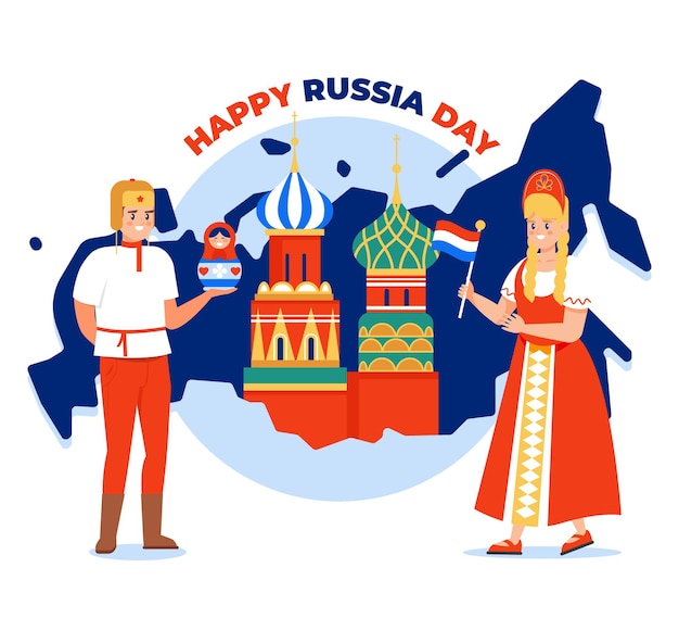 Illustration De Jour Plat Russie