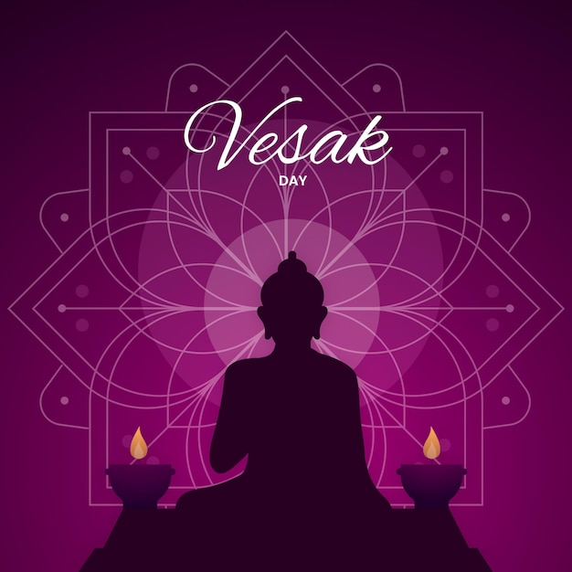 Illustration de jour plat vesak