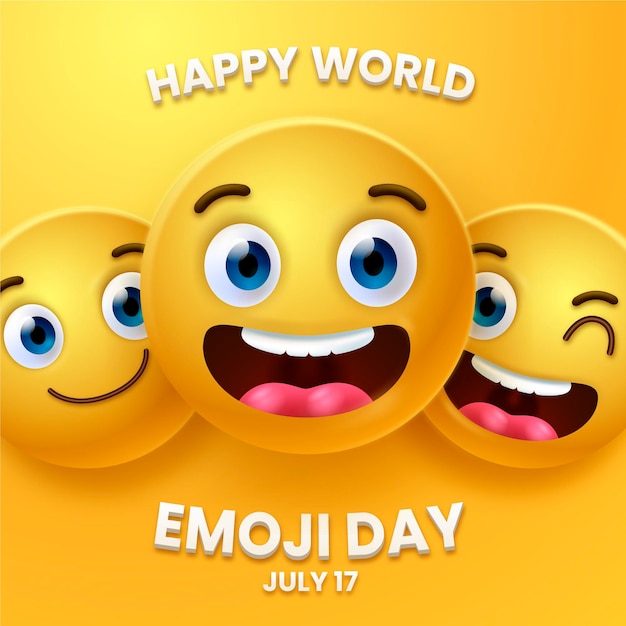 Vecteur illustration de jour réaliste 3d monde emoji