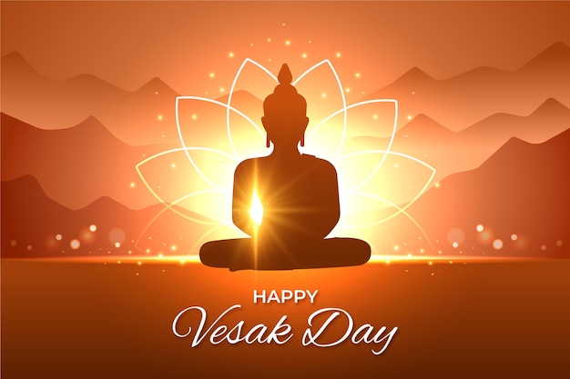 Vecteur illustration de jour de vesak dégradé