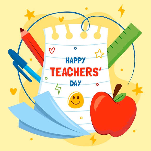Illustration De La Journée Des Enseignants Dessinée à La Main