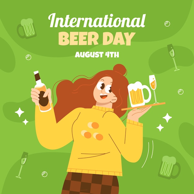 Illustration de la journée internationale de la bière plate