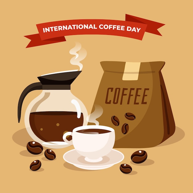 Illustration De La Journée Internationale Du Café