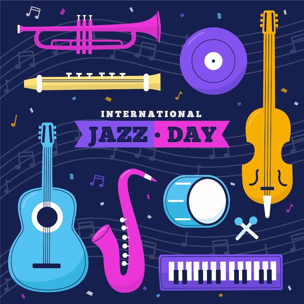 Illustration De La Journée Internationale Du Jazz Plat