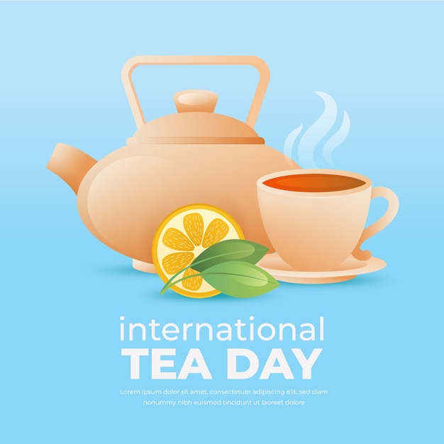 Illustration de la journée internationale du thé dégradé