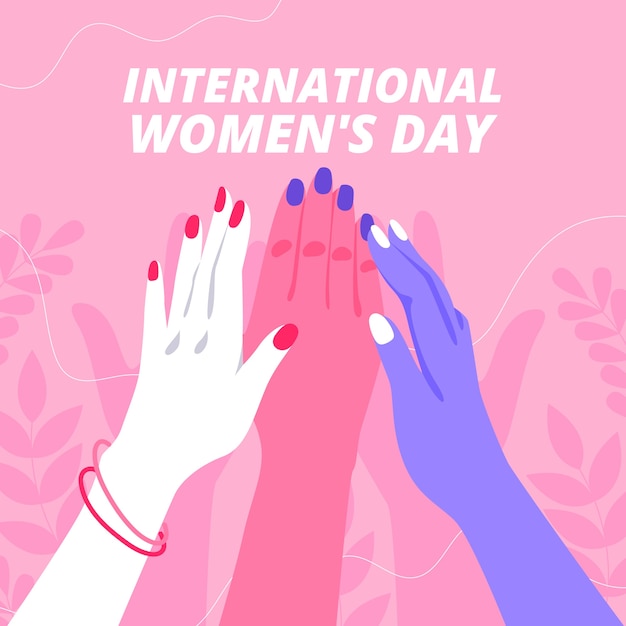 Illustration de la journée internationale de la femme plate