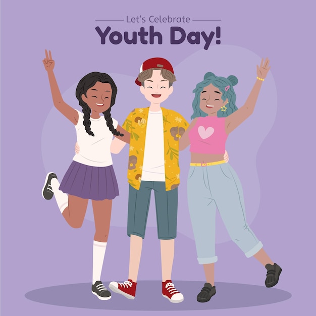 Vecteur illustration de la journée internationale de la jeunesse