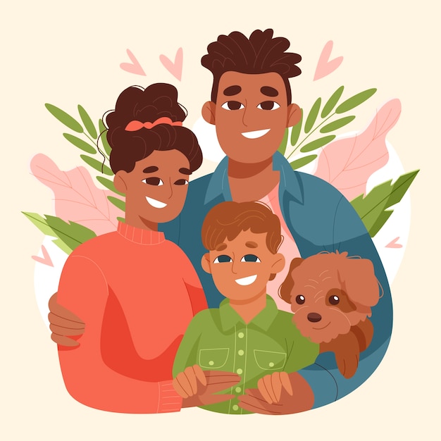 Illustration de la journée internationale plate des familles