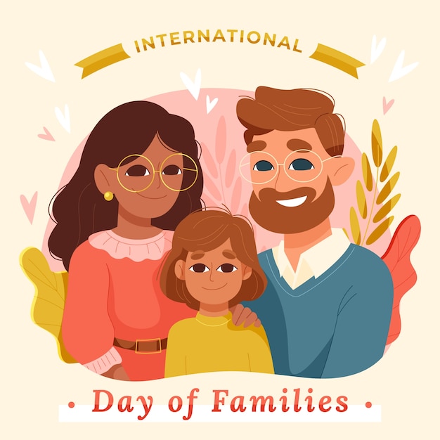 Illustration de la journée internationale plate des familles