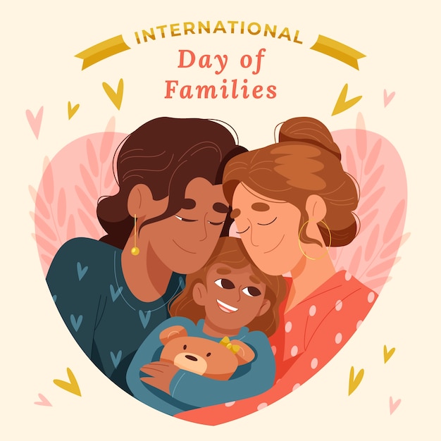 Illustration de la journée internationale plate des familles