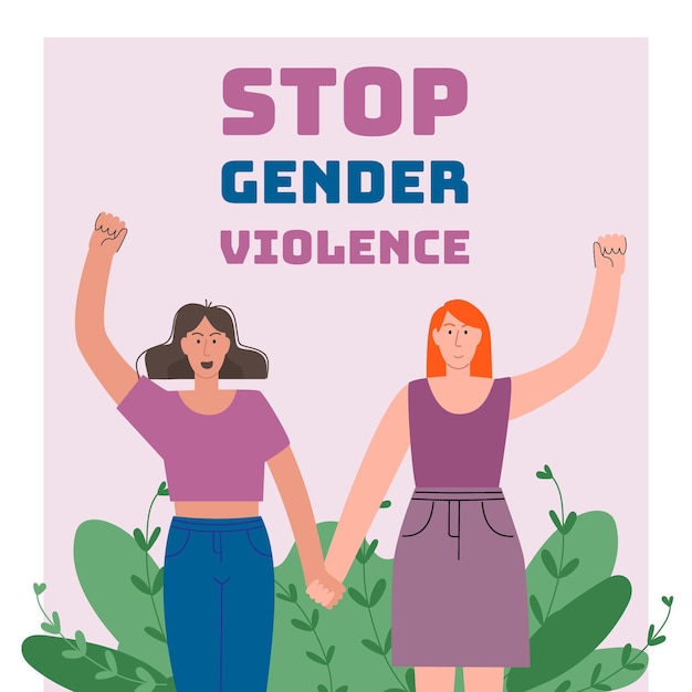 Illustration De La Journée Internationale Pour L'élimination De La Violence à L'égard Des Femmes Dessinée à La Main