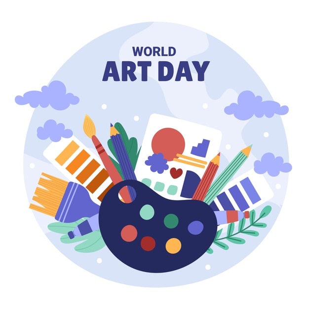 Illustration de la journée mondiale de l'art dessinée à la main