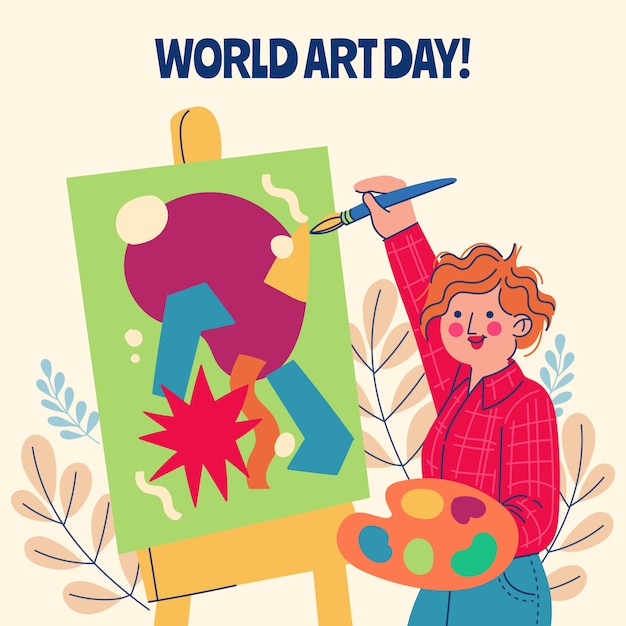 Illustration De La Journée Mondiale De L'art Plat