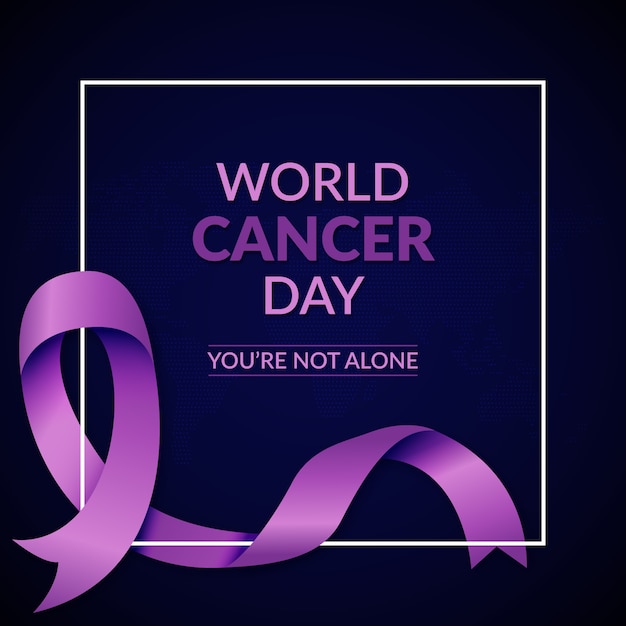 Illustration de la journée mondiale du cancer en dégradé