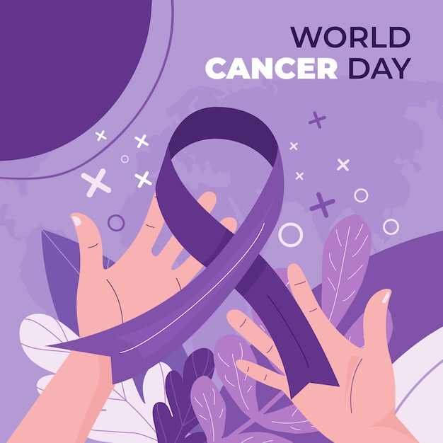 Illustration De La Journée Mondiale Du Cancer Plat