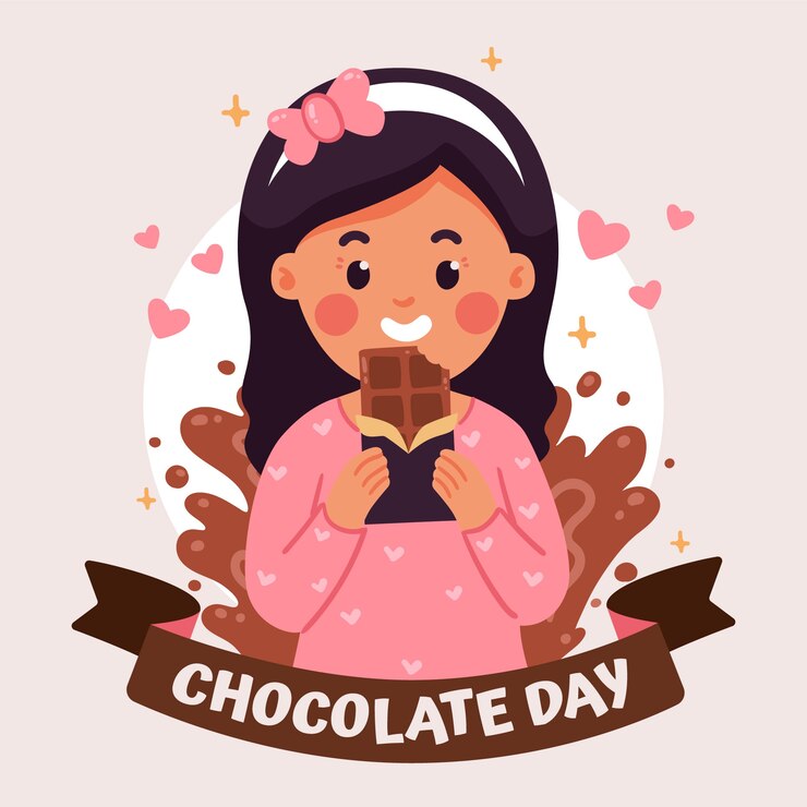 Vecteur illustration de la journée mondiale du chocolat dessiné à la main