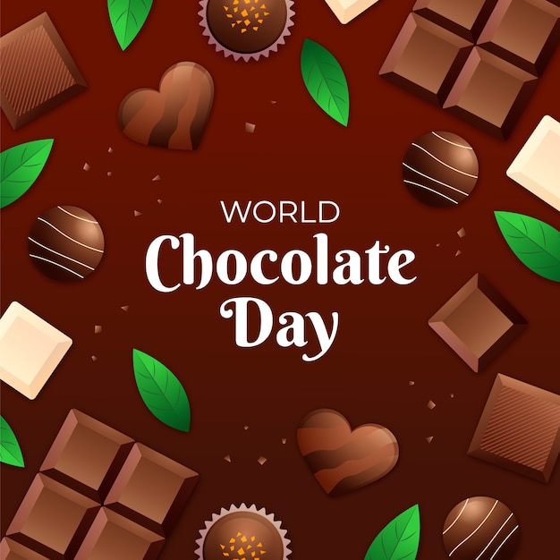 Vecteur illustration de la journée mondiale du chocolat en gradient