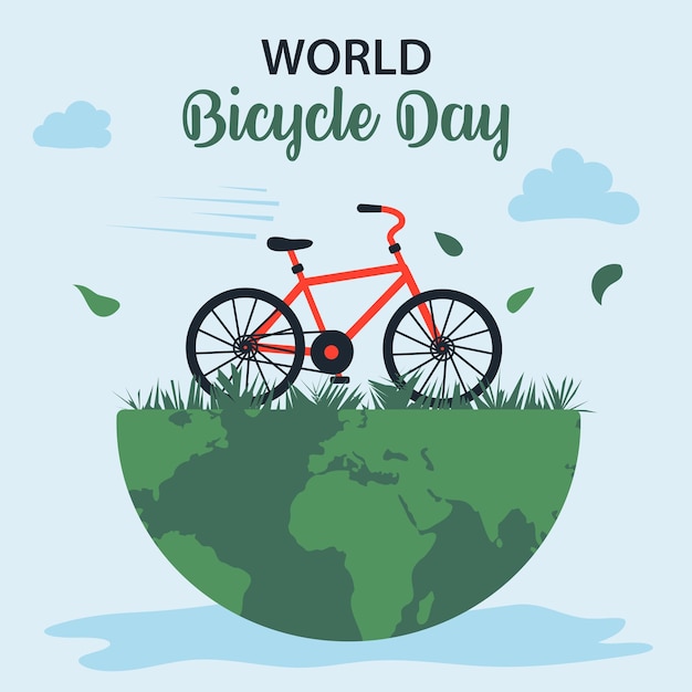 Illustration de la journée mondiale du cycle avec l'art conceptuel créatif de la nature pour la bannière et les médias sociaux