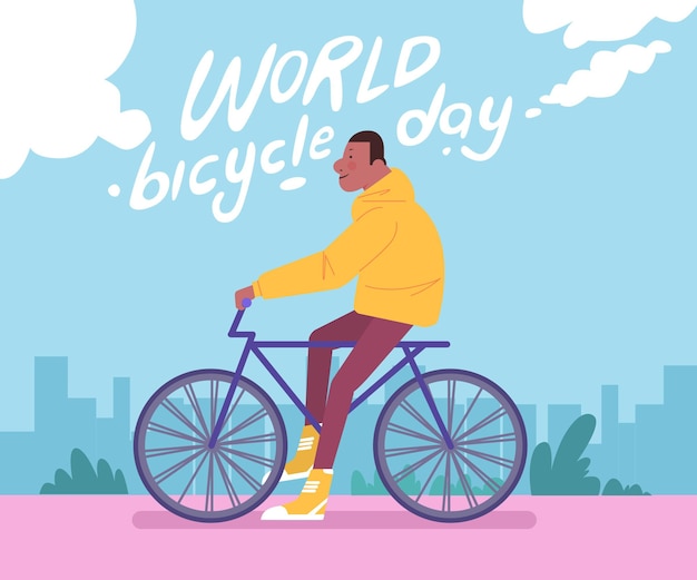 Illustration de la journée mondiale du vélo plat bio