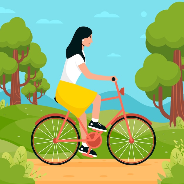Illustration de la journée mondiale du vélo plat
