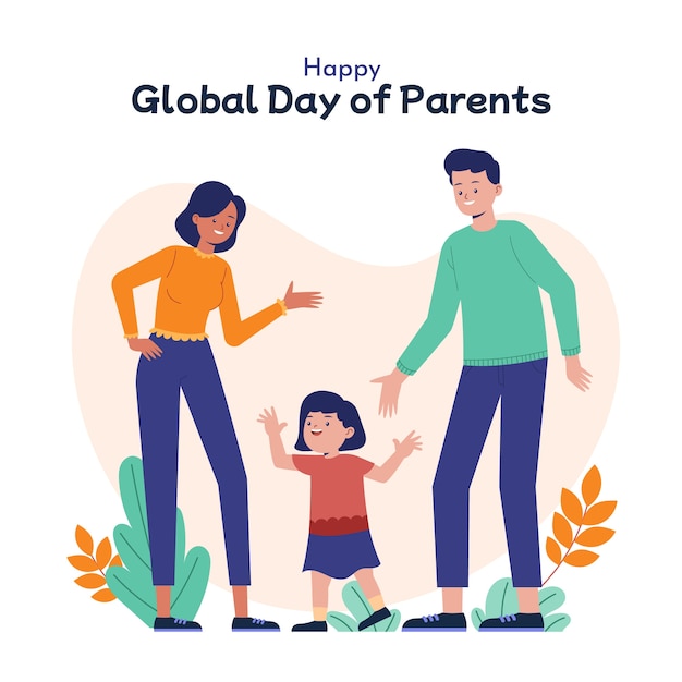 Illustration De La Journée Mondiale Des Parents à Plat
