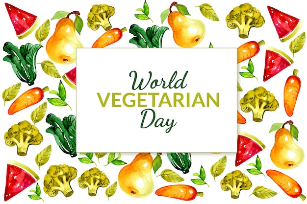 Vecteur illustration de la journée mondiale végétarienne à l'aquarelle