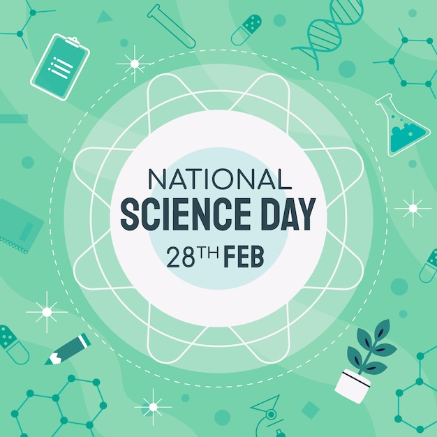 Illustration de la journée nationale des sciences à plat