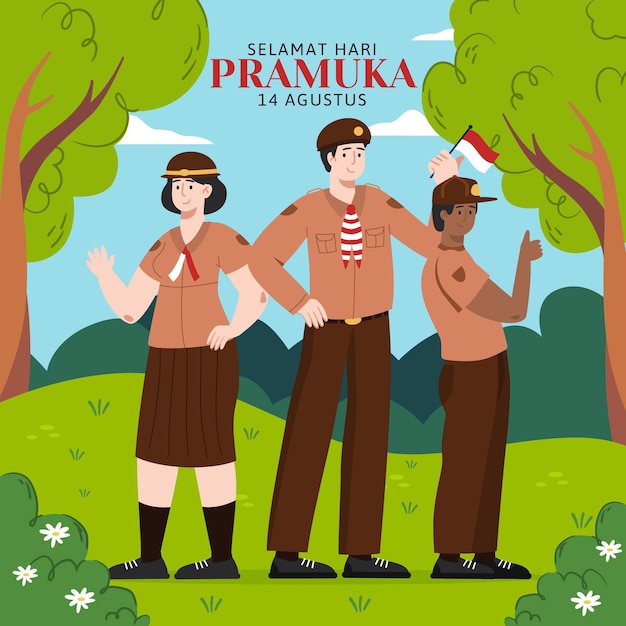 Illustration De La Journée De Pramuka