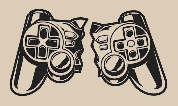 Illustration d'un joystick cassé sur beige