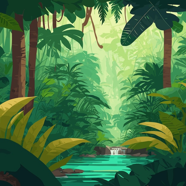 Vecteur illustration de la jungle tropicale