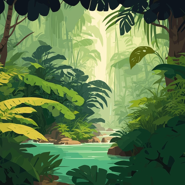 Vecteur illustration de la jungle tropicale