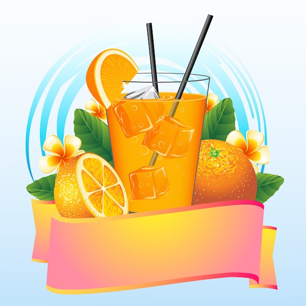 Vecteur illustration de jus d'orange