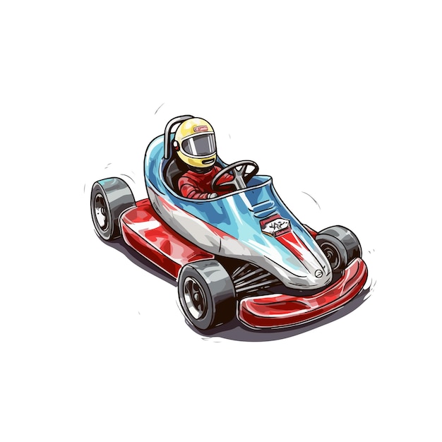 illustration de karting de dessin animé