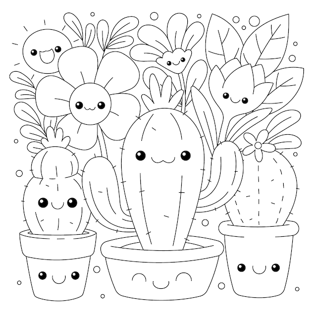 Illustration de kawaii dessinée à la main