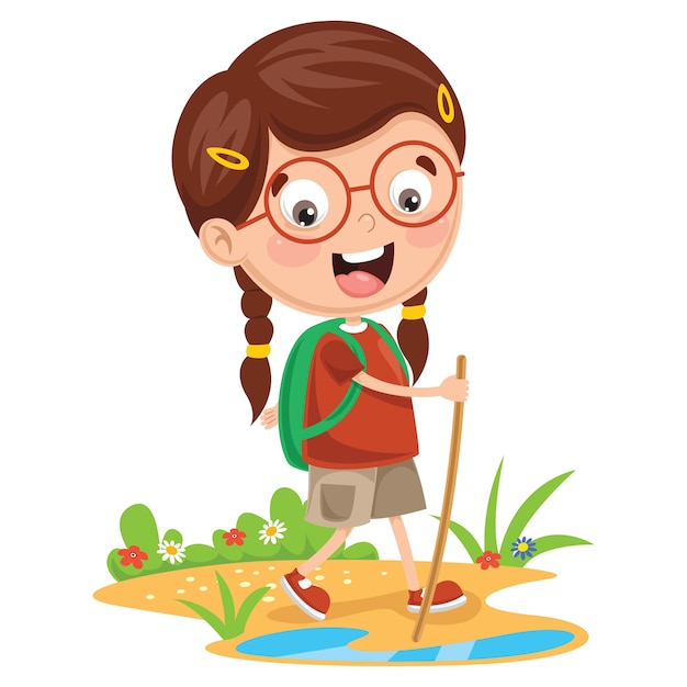 Illustration de Kid Trekking