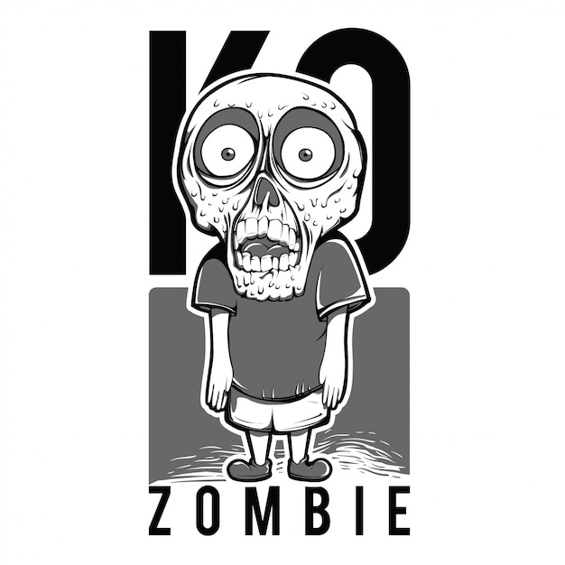 Illustration De Kid Zombie En Noir Et Blanc