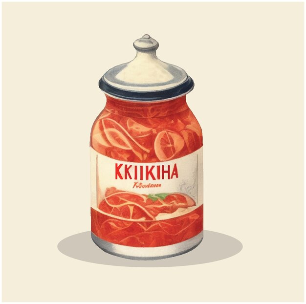 Vecteur illustration d'un kimchi dans un pot 02