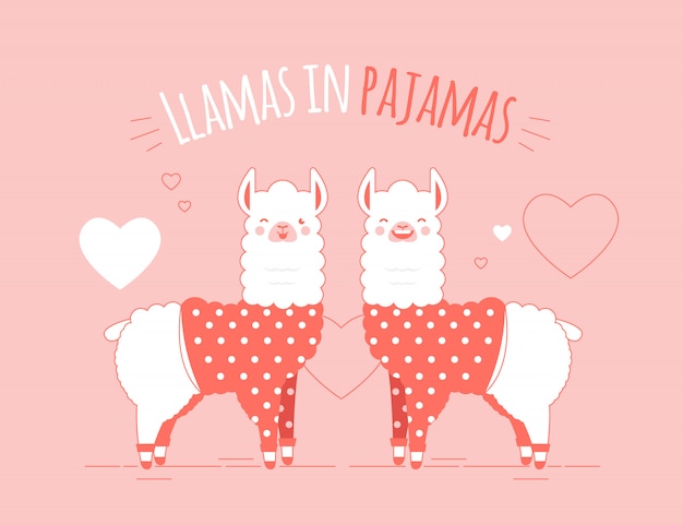 Vecteur illustration de lamas