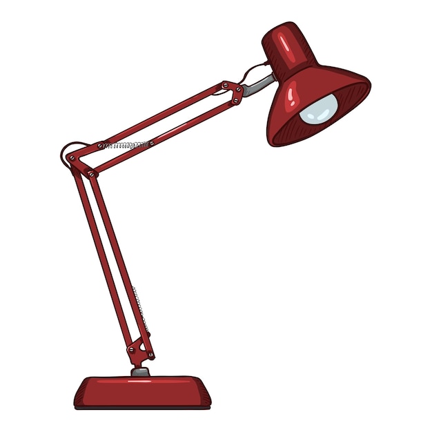 Illustration De Lampe De Table De Dessin Animé De Vecteur