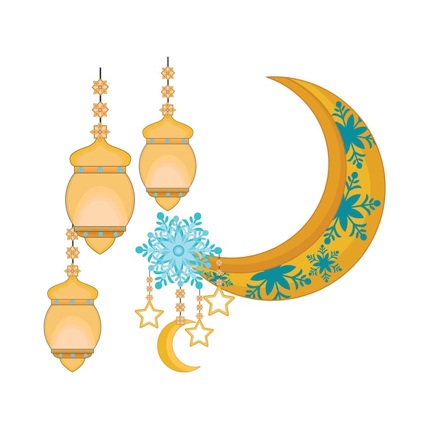 Vecteur illustration de la lanterne du ramadhan