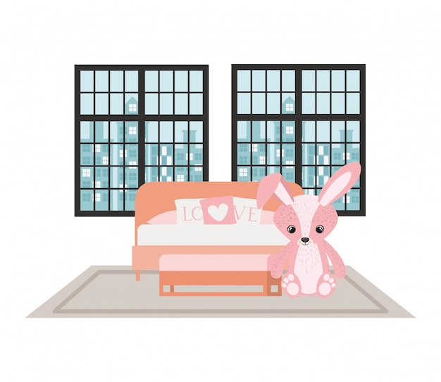 Illustration De Lapin En Peluche Isolé