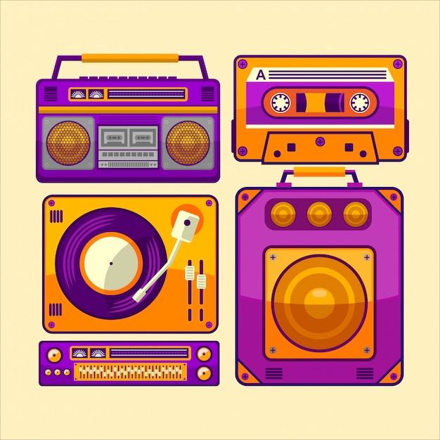 illustration de lecteur de musique vintage