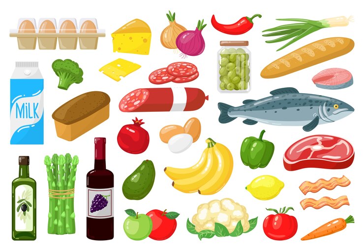 Vecteur illustration de légumes achats alimentaires