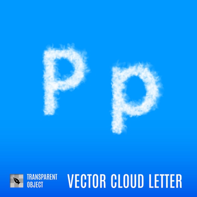 Vecteur illustration de lettre de nuage