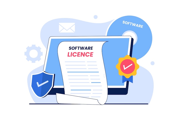 Vecteur illustration de la licence de logiciel
