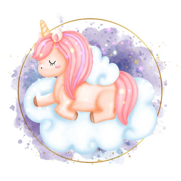 Illustration De Licorne Aquarelle